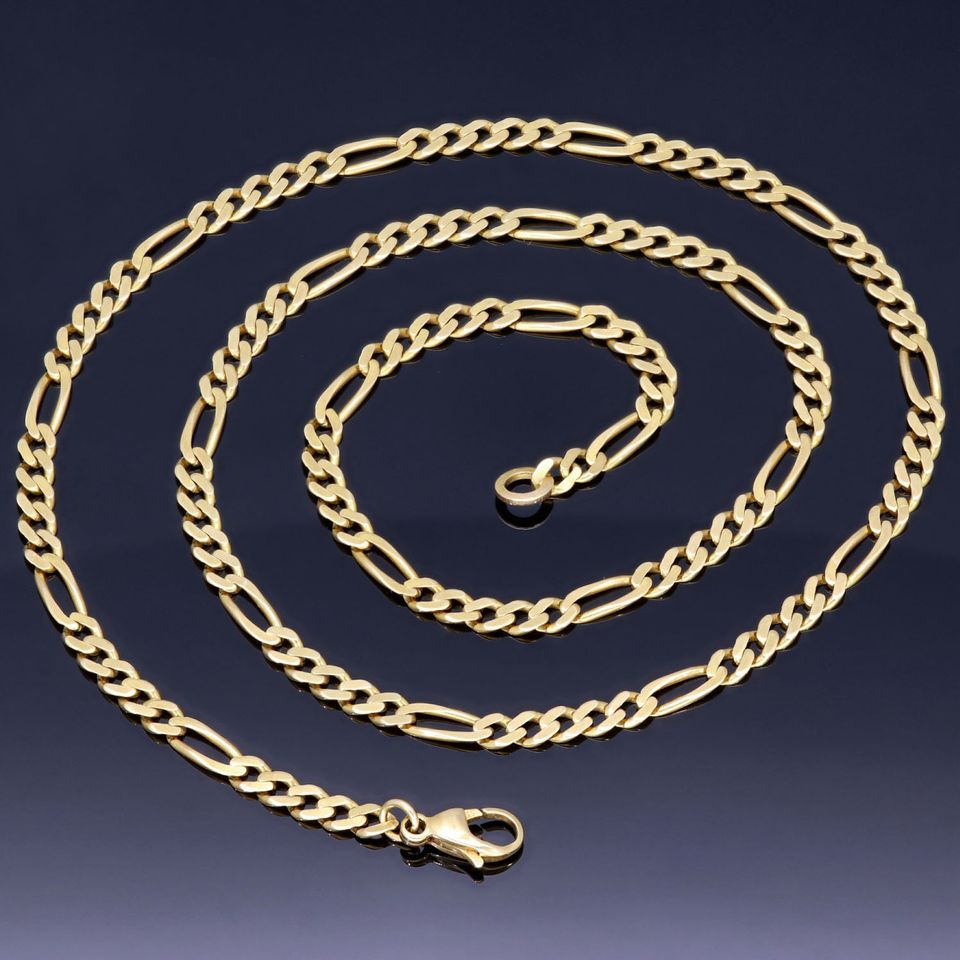 Figarokette 333 8K ECHT GOLD 3,5mm 52cm GESCHENK IDEE Goldkette Halskette in Berlin