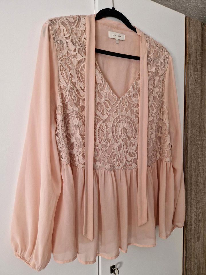 Megatolle Bluse Tunika rose/lachs zart romance 48 in Lamspringe