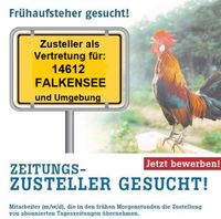 ZUSTELLER gesucht als Vertretung 14612 Falkensee und Umgebung*Teilzeit*Minijob Brandenburg - Falkensee Vorschau