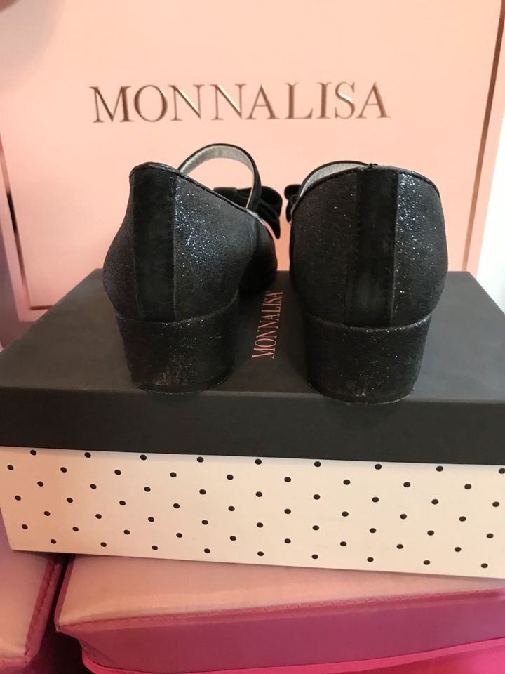 ❤️ MONNALISA Absatz Schuhe Schleife Glitzer NP 220€ Gr. 35 in Greven