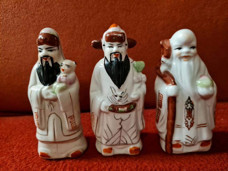 3 Mini Glücksbringer Chinesische, FUK FU LUK ,LU SASHOU, FENGSHUI in Gummersbach