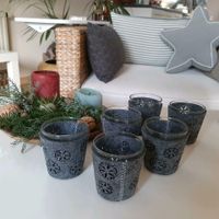 6 Teelichter Teelichthalter Tchibo TCM Glas Filz Weihnachten Hessen - Bad König Vorschau