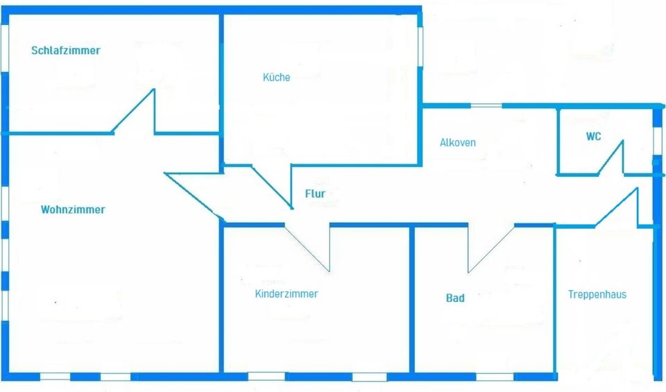 Großzügige, neusanierte 3-Raumwohnung in Apolda in Apolda