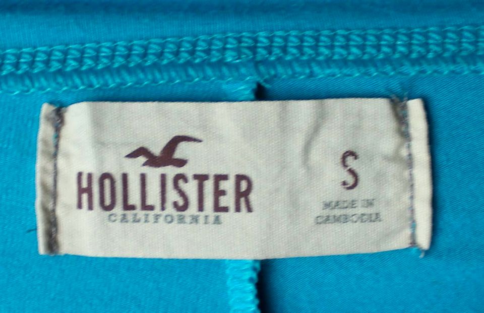 Hollister Cotton Stretch Shorts eng mit Umschlagbund türkis Gr.S in Hamburg