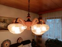 Deckenlampe Hängelampe 70/80er Holz Metall Glas 6-flammig Vintage Baden-Württemberg - Oppenweiler Vorschau