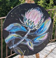 PROTEA Blume Gemälde Leinwand 60 cm Handgemalt Wandbild Unikat Niedersachsen - Bad Pyrmont Vorschau