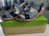 Waldläufer Damen Leder Sandalen Gr. 4 ½ Weite H schwarz-weiß Bayern - Kaisheim Vorschau