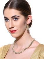 Indisches Schmuckset Perlen Kette MIT Ohrringe Gold Weiß Berlin - Marzahn Vorschau