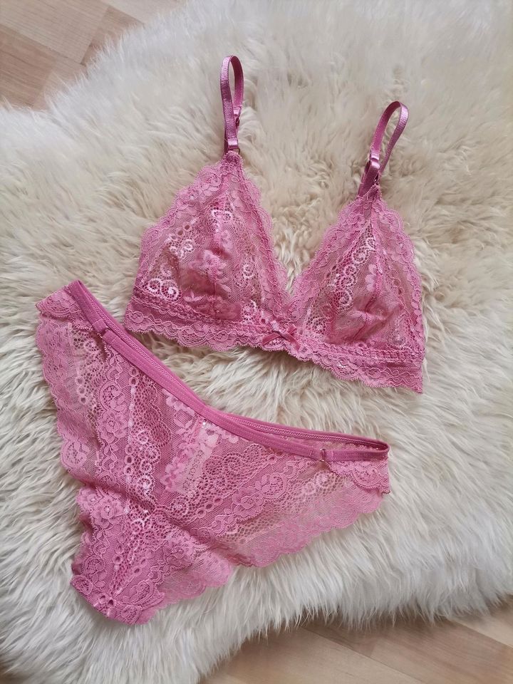 Accessorize Lingerie Bralette Bustier BH Set Rosa rosé Spitze 34 in Ebsdorfergrund