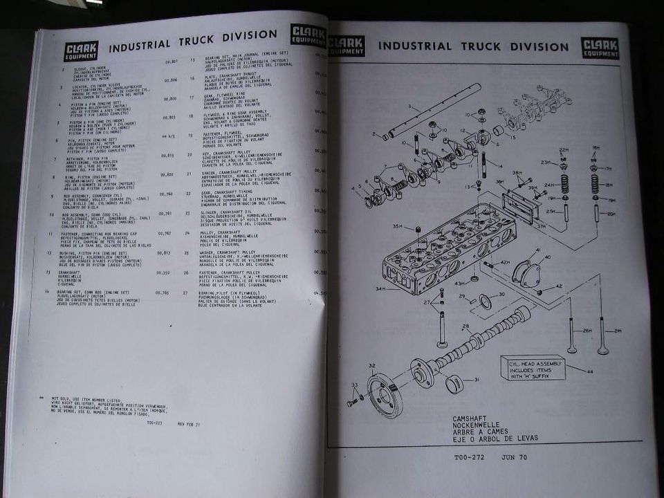 Clark Lift Stapler C500 Y355 Y50 Perkins Diesel Ersatzteilliste in Buch (Taunus)