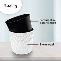 Blumentopf Pflanztopf Rattan-optik weiß 25 cm Niedersachsen - Cloppenburg Vorschau