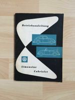ORIGINAL + NEU Betriebsanleitung 08/1960 VW Limousine und Cabriol Wuppertal - Vohwinkel Vorschau