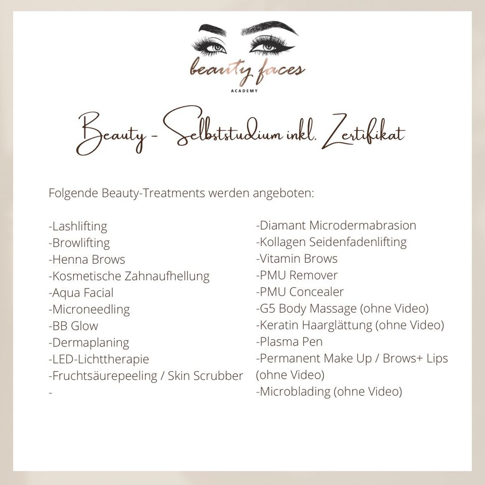 Selbststudium Schulung Aqua Facial Microneedling PMU Henna Brows in Schwerin