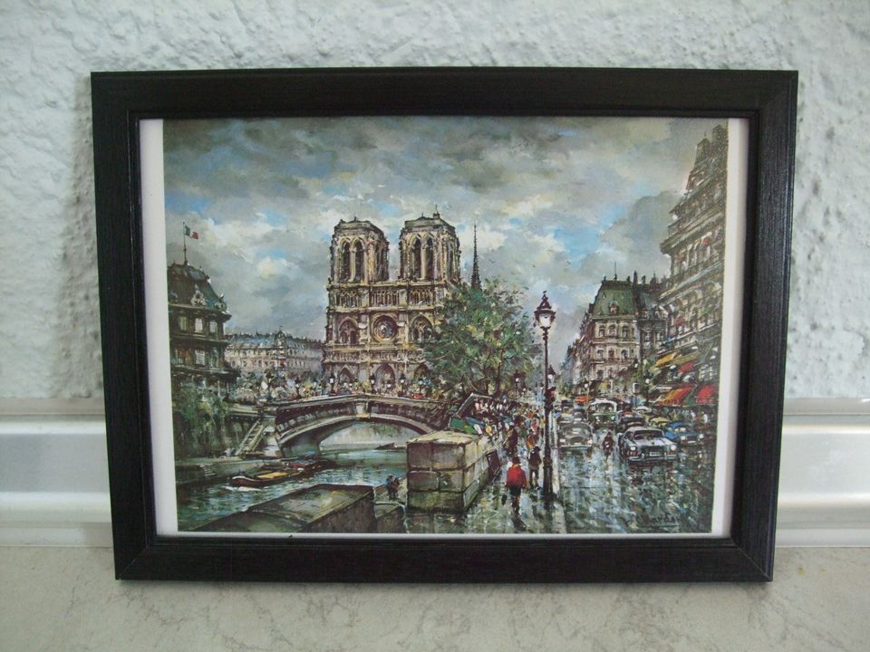 Paris Gemälde, 3 Bilder mit schwarzem Holzrahmen in Dresden