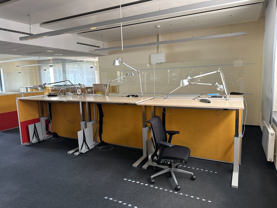 ❗️180x Arbeitsplatz Steelcase Ahorn Silber/ Büro SET/ Aktenschrank/ Rollcontainer/ Bürospind/ elektrisch Höhenverstellbare Schreibtische/ hydraulische Schreibtische/ Stehtische/ Wertfachschrank/ Büro in Linden