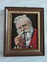 Gobelin Stickbild Bild Mann mit Pfeife 32 x 26 cm Niedersachsen - Meine Vorschau
