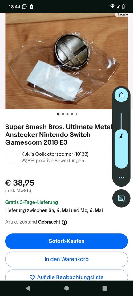 Super Smash Bros Ultimate Metal Pin, Exklusiv 2018 Sammlerstücke in Köln