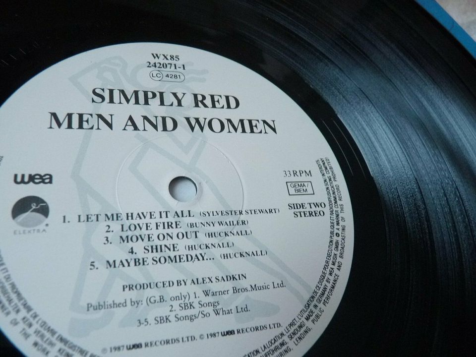 SIMPLY RED "men and women", Vinyl Schallplatte, neuwertig in Merching