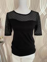 Schwarzes Shirt mit Chiffron - Gr. 38 Nordrhein-Westfalen - Herten Vorschau