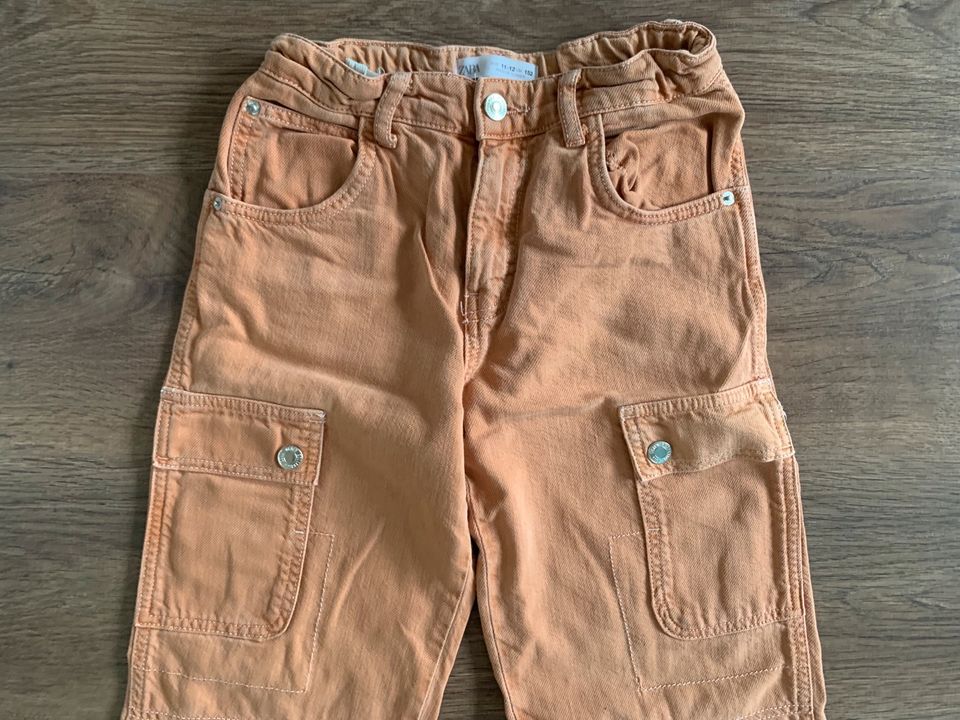 Zara Cargo Jeans Hose Cargohose rostbraun orange Taschen in Barmstedt