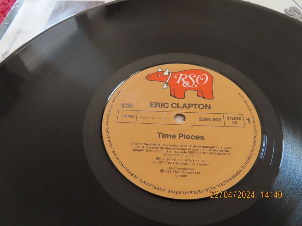 G168 - Eric Clapton ‎– Time Pieces - The Best Of Eric Clapton LP in Tornesch