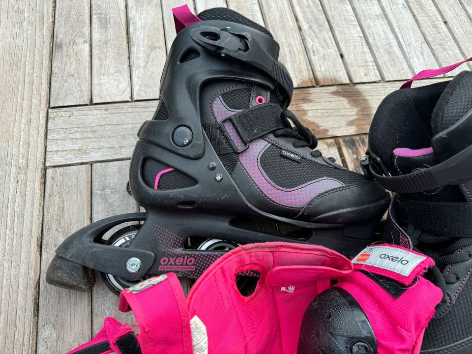 Oxelo Fit 3 Inlineskates / Inliner Größe 40 mit Protektoren in Düsseldorf