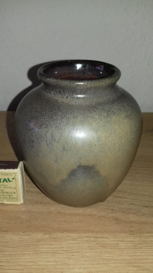 Ruscha Keramik Vase Vintage 50er 60er 863 Fat Lava braun grau in Meinhard