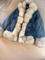 Pelz jeans Jacke Brandenburg - Schönefeld Vorschau