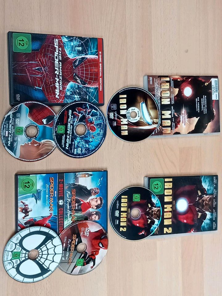 8 Marvel Filme, 6 DVD's & 1 Doppeldvd Avengers, Spiderman, Ironma in Hameln