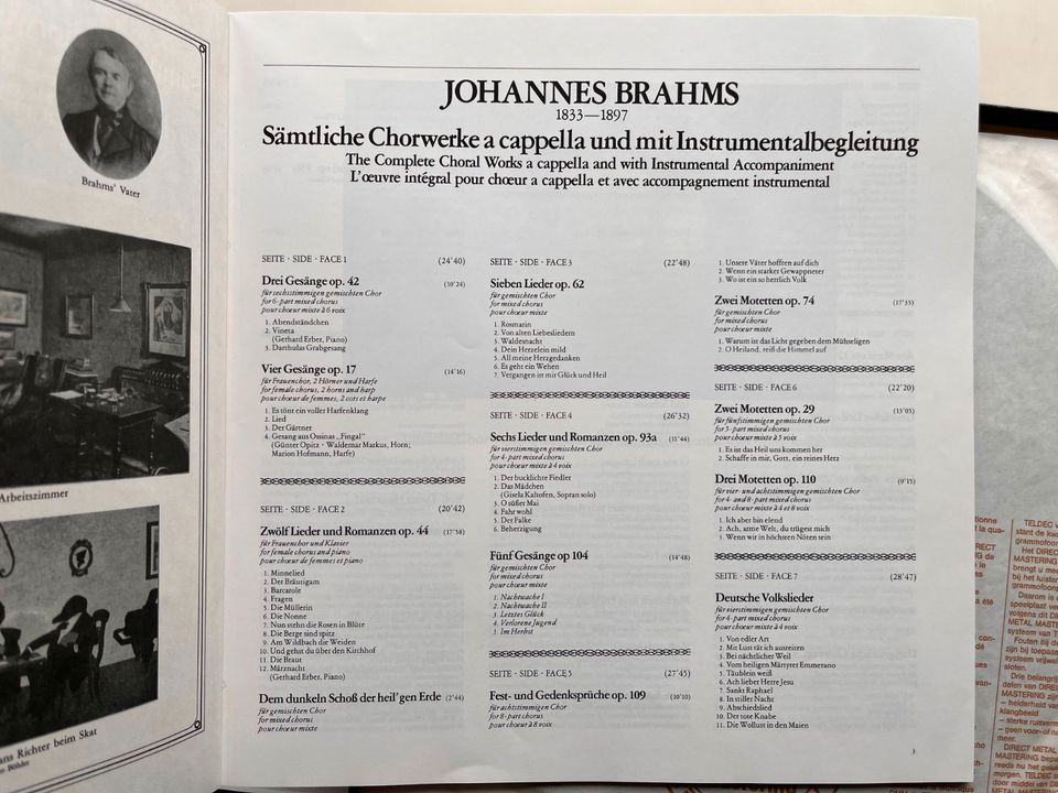 LP Brahms - Sämtliche Chorwerke, Leipziger Rundfunkchor, Wolf-Die in Dortmund