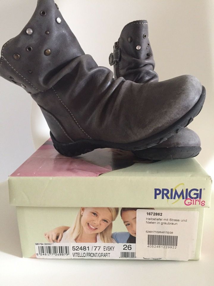 Primigi Girls Leder Boots Stiefel Gr. 26 grau/braun Schuhe in Hamburg