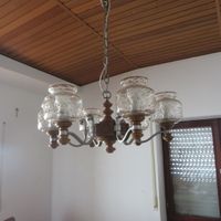 Wohnzimmer- Esszimmerlampe hochwertig Holz Glas 6 flammig wie neu Baden-Württemberg - Altshausen Vorschau