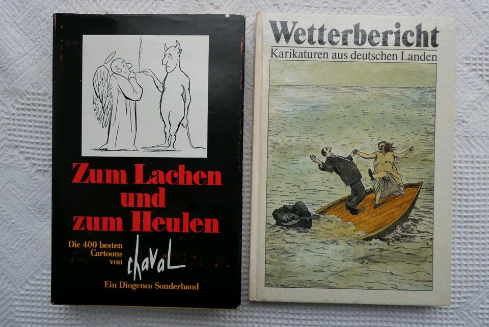 2Bücher Cartoons+Karikaturen"Zum Lachen u. zum..""Wetterbericht K in Klein-Winternheim