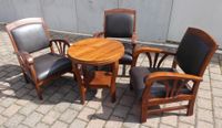 Kaffeehaus Set Tisch und 3 Leder-/Holz Sessel, gebraucht Rheinland-Pfalz - Saulheim Vorschau