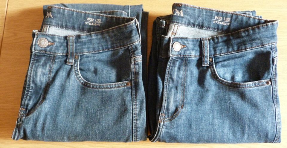 2x C&A Jeans Straight W32/L32, neuwertig in Mildenau