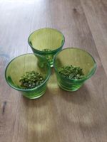 Deko Gläser mit passenden grünen Steinen 3x Stück für Teelichter Hessen - Großenlüder Vorschau