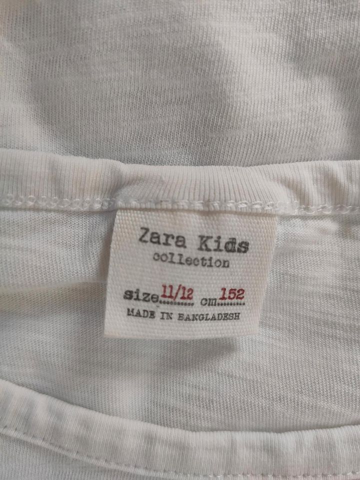 Zara Kids, Shirt, Langarmshirt, Größe 152, weiß in Rostock