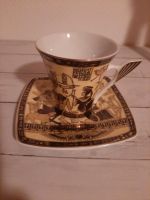 Kaffeetasse Tasse mit Unterteller Fathi Mahmoud ägyptisches Motiv Nordrhein-Westfalen - Burscheid Vorschau