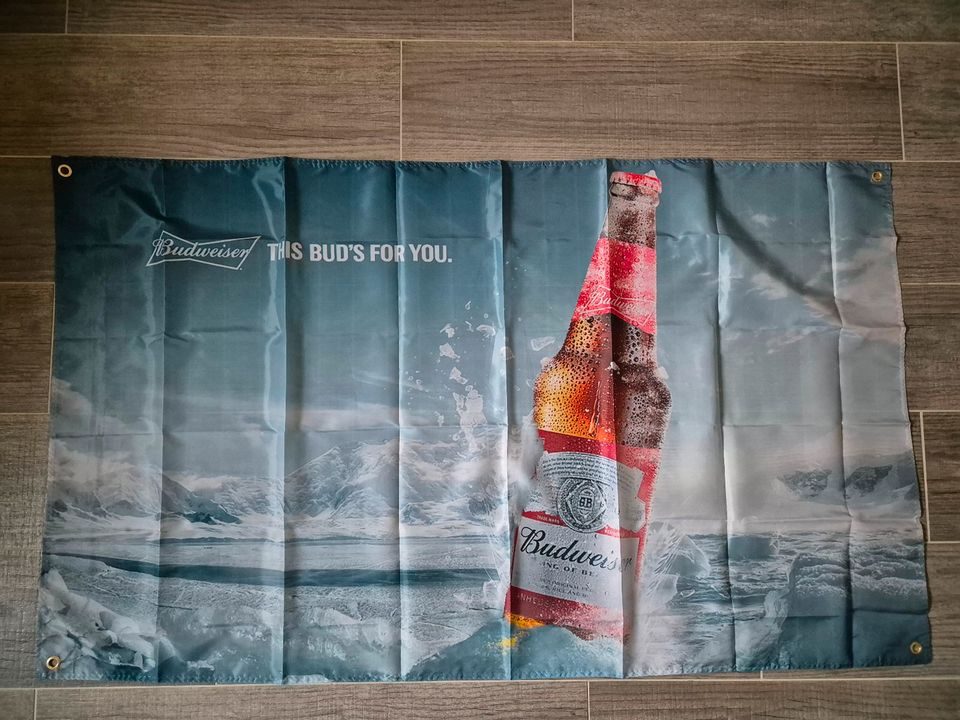 Budweiser Deko Fahne Fan Banner Fan Flagge ca. 90x150 cm in Stuttgart