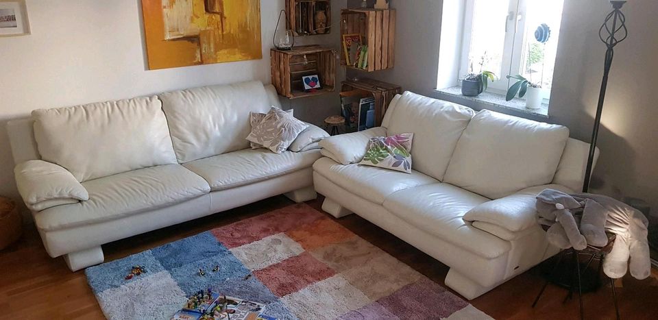 Couch Sofa Leder Echtleder in Diedorf
