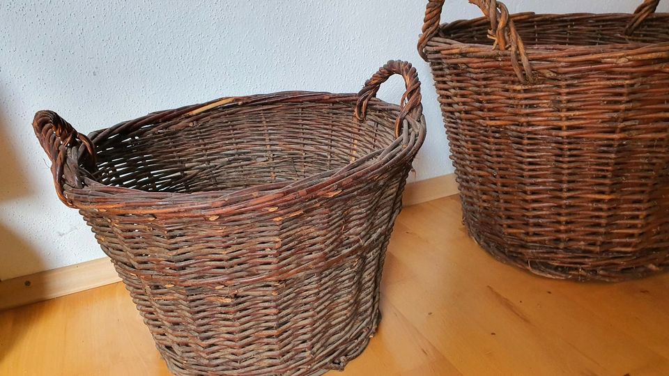 XXL 3 KÖRBE DEKO OSTERN VINTAGE WEIDEN KORB DEKOKORB RATTAN in Riemerling