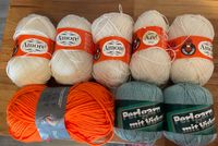 Acryl Viskose Garn Wolle Stricken Häkeln neu Orange weiß grün Nordrhein-Westfalen - Marl Vorschau