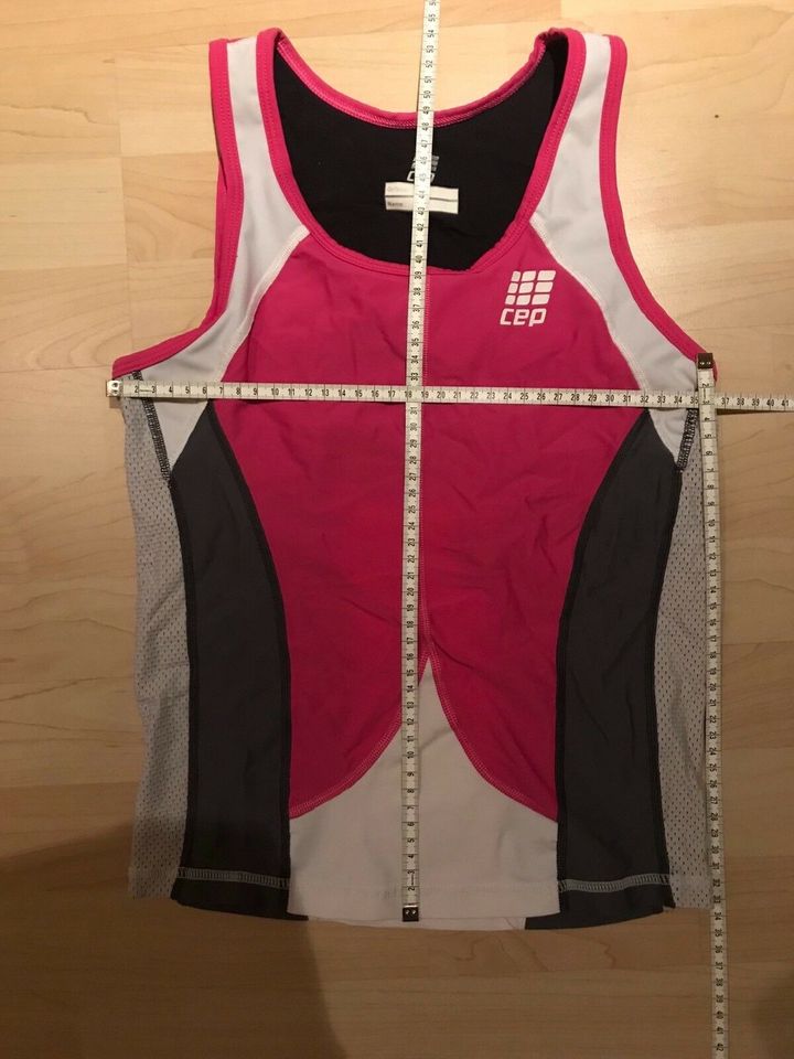 Radtop Triathlon Top Sporttop mit Bustier pink weiß grau Gr M in Karlshuld