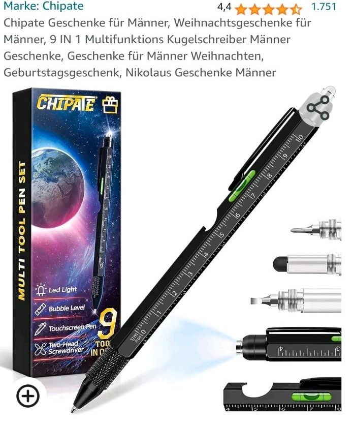 Chipate 9 Tool in One Multifunktion Kuli in Reutlingen