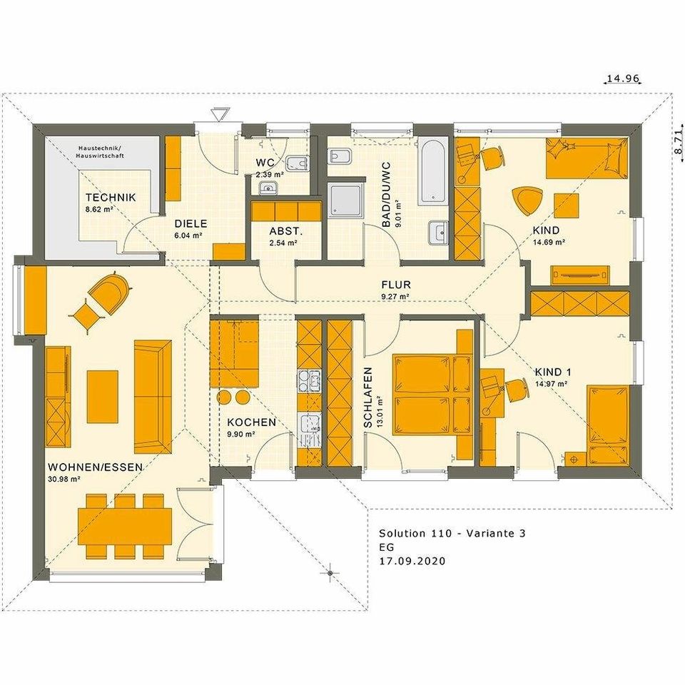 Bungalow mit Homeoffice, Kinderzimmer, SZ, Küche, Bad, Gäste-WC in Halle