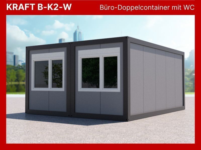 Bürocontainer Doppelcontainer mit WC / Toilette (NEU) 605x490 cm in Paderborn