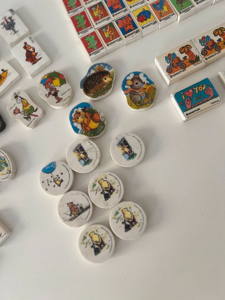 Antik Vintage Radiergummi Konvolut Staedtler Winnie Pooh Tiere in Konstanz