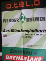 Ankündigungsplakat Werder Bremen - Bor. Mönchengladbach 1997 Niedersachsen - Drochtersen Vorschau