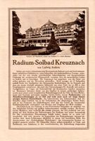 Radium - Solbad Kreuznach Original-Prospekt 1915 Vintage-Deko Baden-Württemberg - Steinen Vorschau