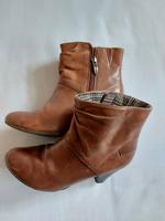 Leder Stiefeletten Venturini 36 Braun hoher Blockabsatz Dresden - Pieschen Vorschau